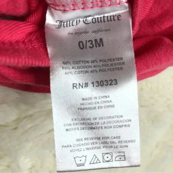 Juicy Couture  Diaper Shirt Onesie Pink Size 0-3 Months - Picture 10 of 16